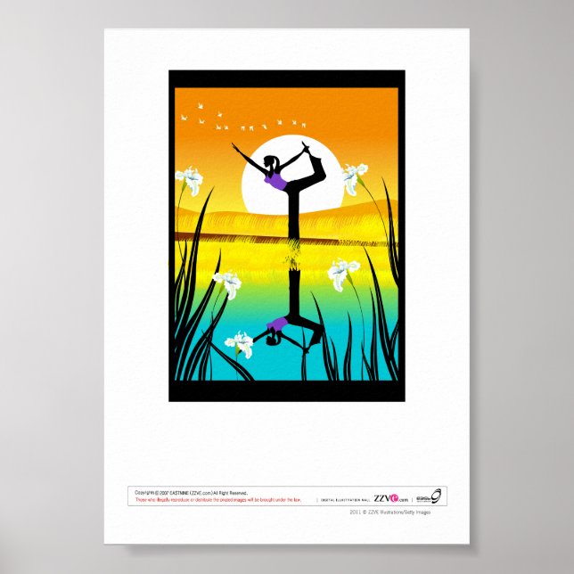 Side profile of a woman practicing yoga poster (Front)