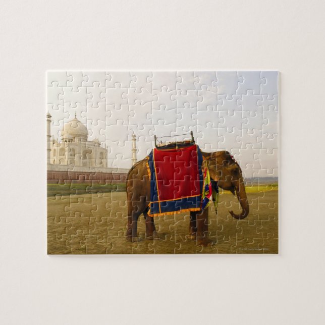Side profile of an elephant, Taj Mahal, India Jigsaw Puzzle (Horizontal)