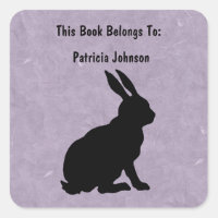 Side Profile Sitting Bunny Black Silhouette Purple