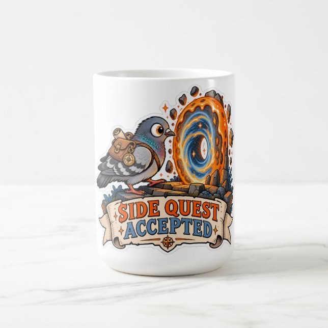 Side Quest Accepted Funny Pigeon Coffee Mug (Center)