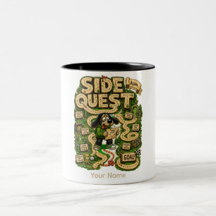 Side Quest Personalised Funny Gamer T-Shirt Two-Tone Coffee Mug
