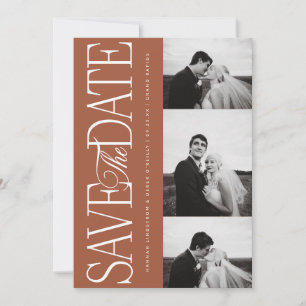 Side Script Save The Date Photo Announcement Card