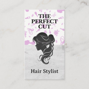 Side Silhouette Womans Hair Business Card