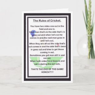 SIDE SPLITTING LAUGHTER for the cricket lover Card