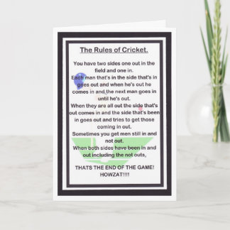 SIDE SPLITTING LAUGHTER for the cricket lover Card