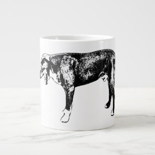 Side-Stand Yawn—Pitbull Mix in Ink Large Coffee Mug