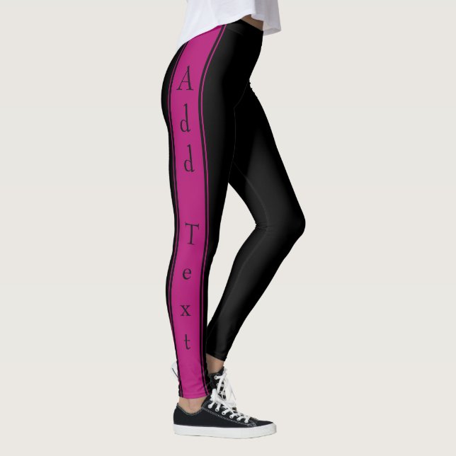 Side Stripe Leggings Custom Text - Choose Colours (Right)