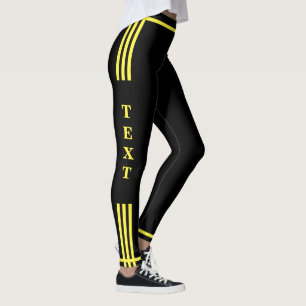 Side Stripe Leggings Example Custom Text and Colou