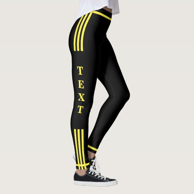 Side Stripe Leggings Example Custom Text and Colou (Right)