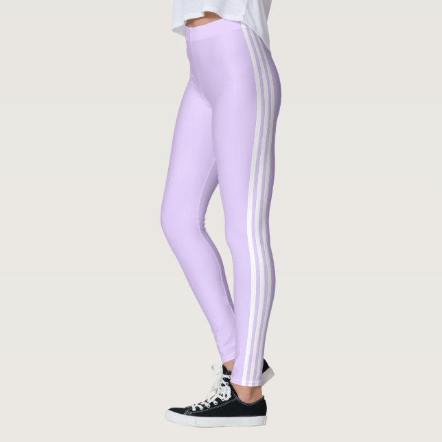 Side Stripe Light Purple Leggings Choose Colours (Left)