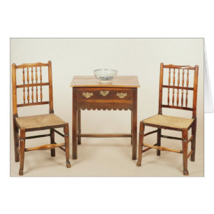 Side table and pair of spindle back chairs