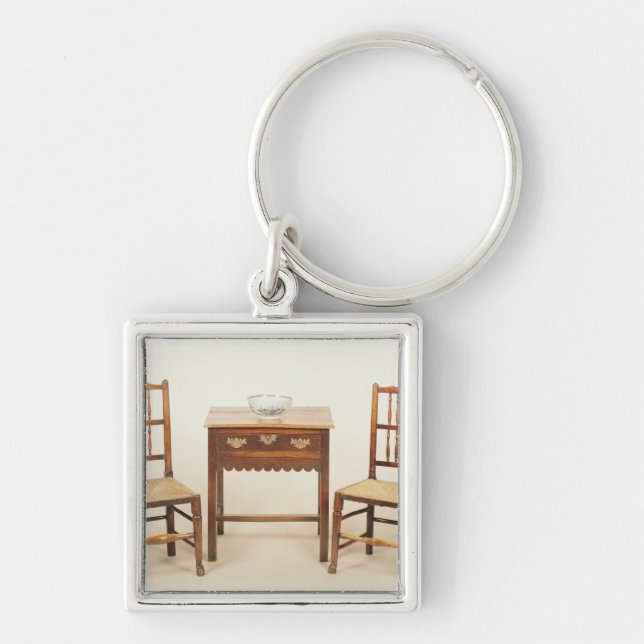 Side table and pair of spindle back chairs key ring (Front)