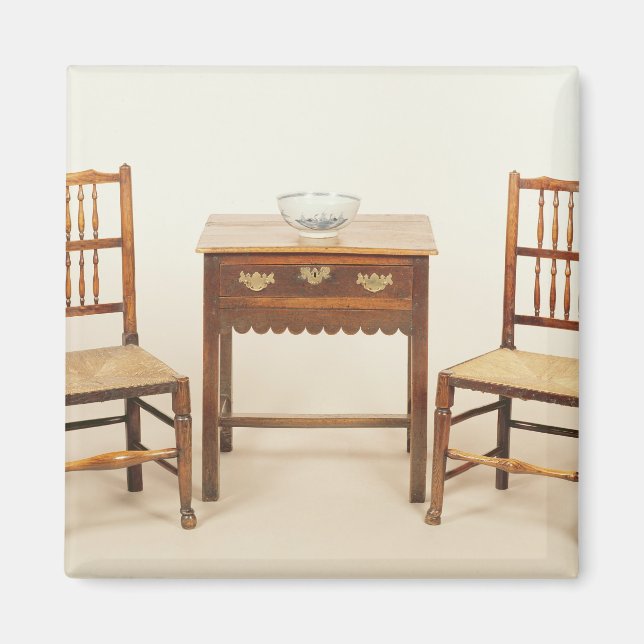 Side table and pair of spindle back chairs magnet (Front)