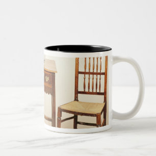 Side table and pair of spindle back chairs Two-Tone coffee mug