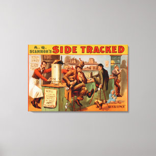 Side Tracked - Comical Caf� Scene Theatre Canvas Print