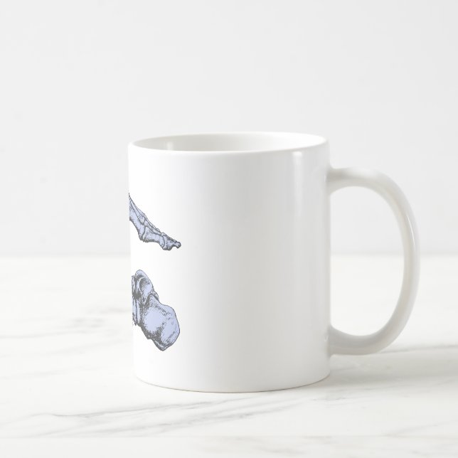 Side view of bones of the feet - deep blue coffee mug (Right)