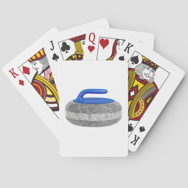 Side view of curling stone playing cards (Back)