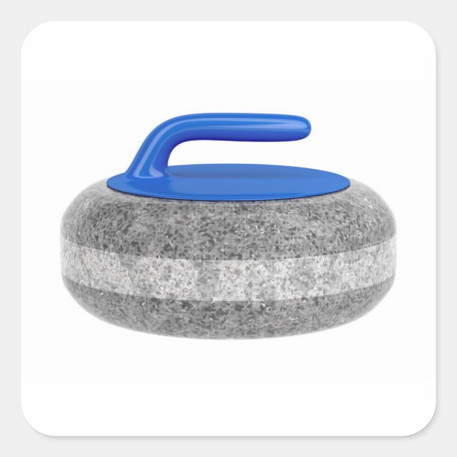 Side view of curling stone square sticker (Front)