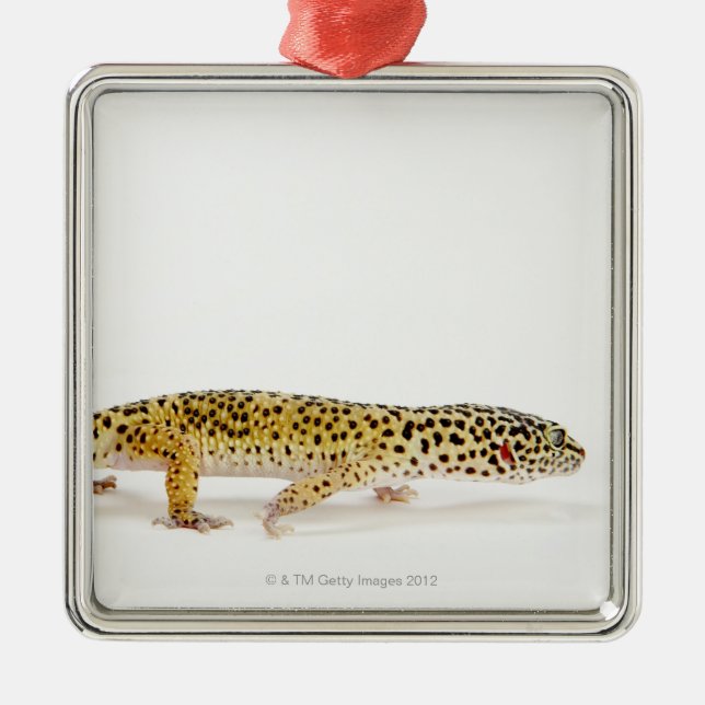 Side view of leopard gecko lizard metal tree decoration (Front)