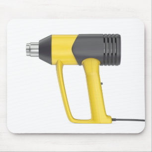 Side view of yellow electric heat gun mouse mat
