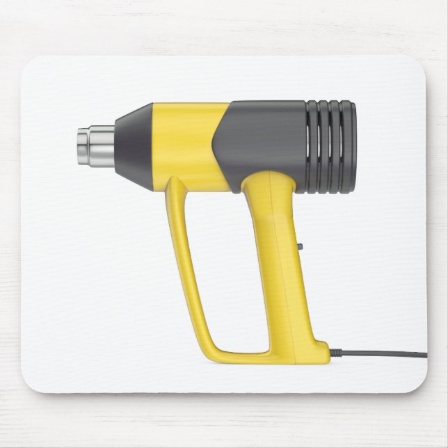 Side view of yellow electric heat gun mouse mat (Front)