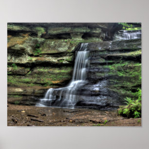 Side waterfall, Old Man's Cave, Ohio Poster