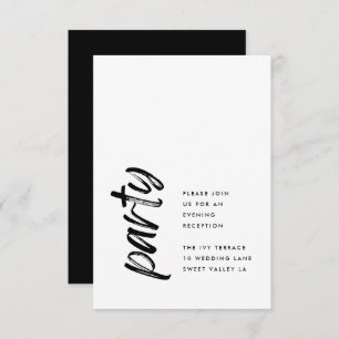 Side Ways Black Modern Simple Wedding Enclosure Card