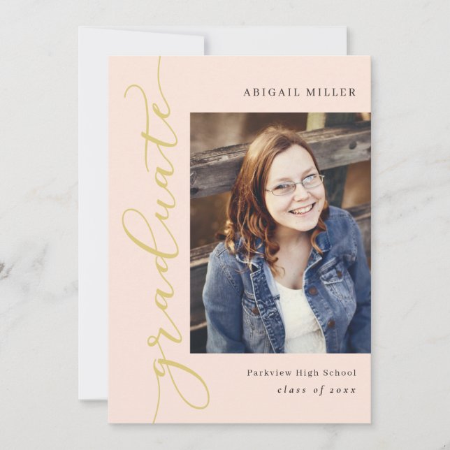 Side Writing Editable Colour Graduation Invitation (Front)