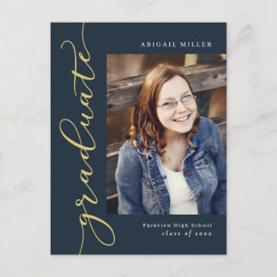 Side Writing Editable Colour Graduation Postcard