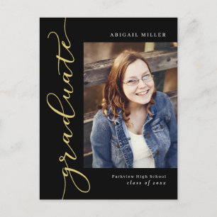 Side Writing Editable Colour Graduation Postcard