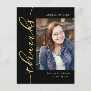 Side Writing Editable Colour Thank You Postcard