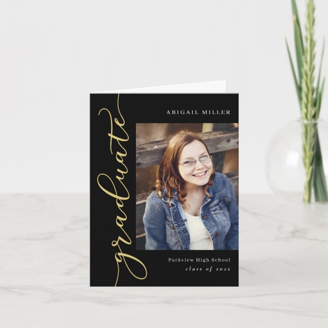 Side Writing Graduation Photo Thank You Card (Front)