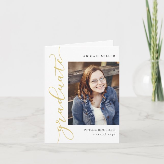 Side Writing Graduation Photo Thank You Card (Front)