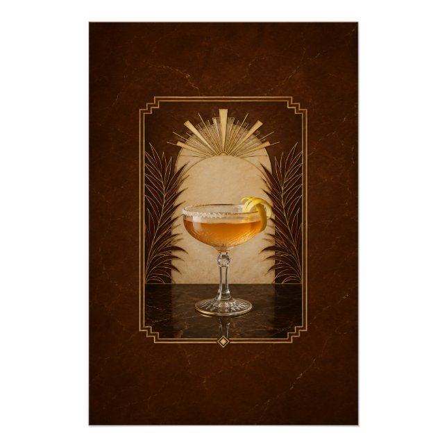 Sidecar Art Deco Poster | Bar Art (Front)