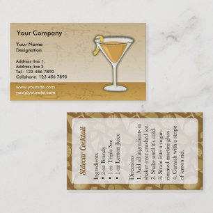 Sidecar cocktail business card