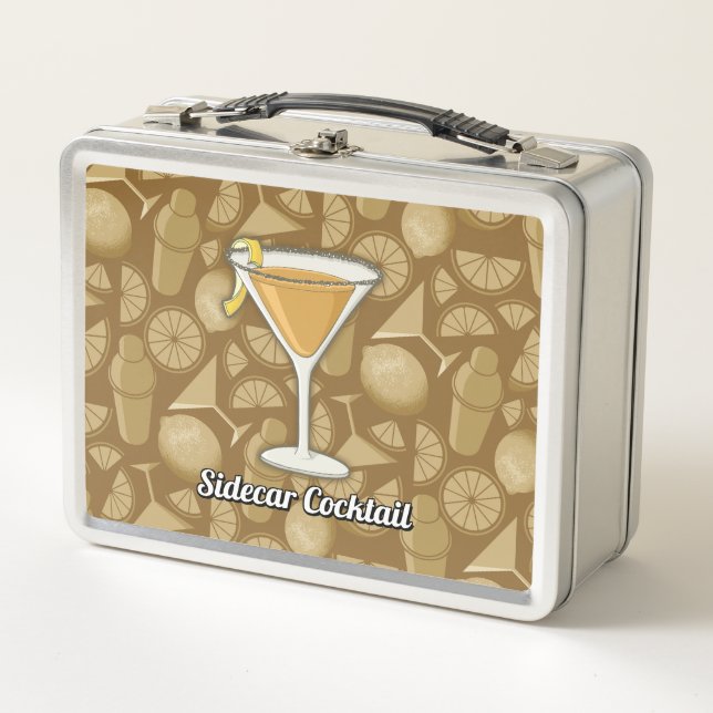 Sidecar Cocktail Metal Lunch Box (Front)