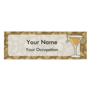 Sidecar cocktail name tag