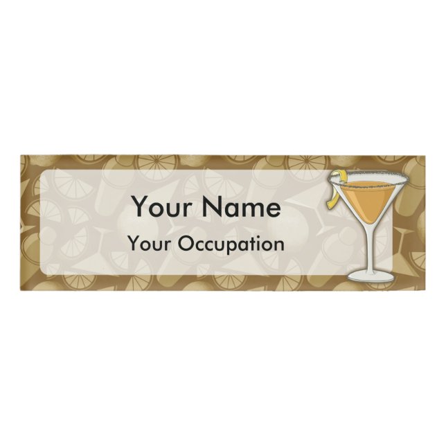 Sidecar cocktail name tag (Front)