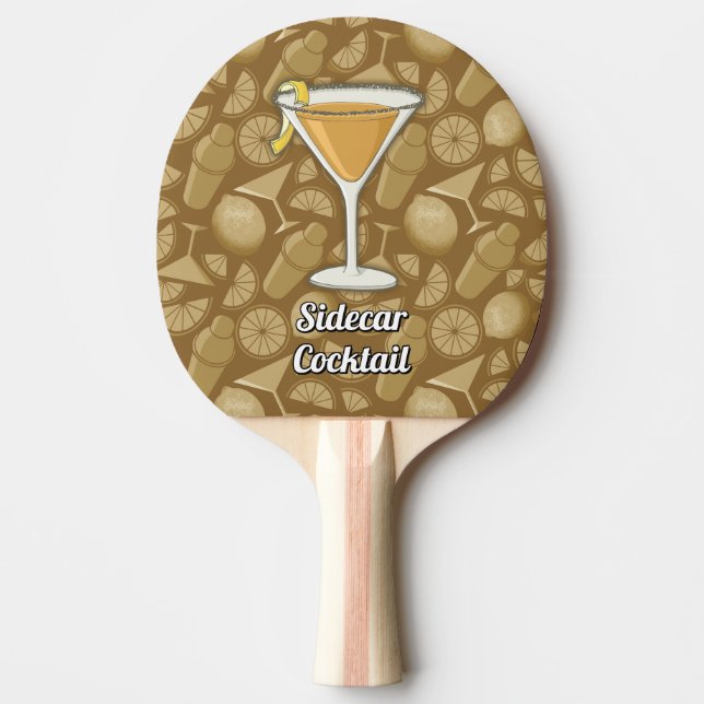 Sidecar cocktail ping pong paddle (Front)