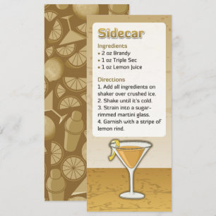 Sidecar Cocktail Recipe Invitation