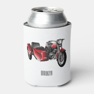 Sidecar motorcycle cartoon illustration can cooler