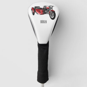 Sidecar motorcycle cartoon illustration golf head cover