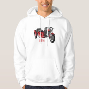 Sidecar motorcycle cartoon illustration  hoodie