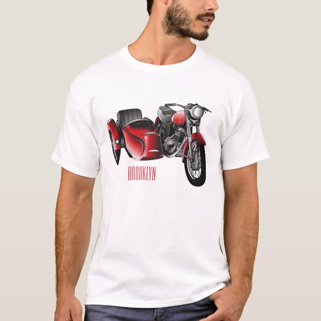 Sidecar motorcycle cartoon illustration  T-Shirt (Front)