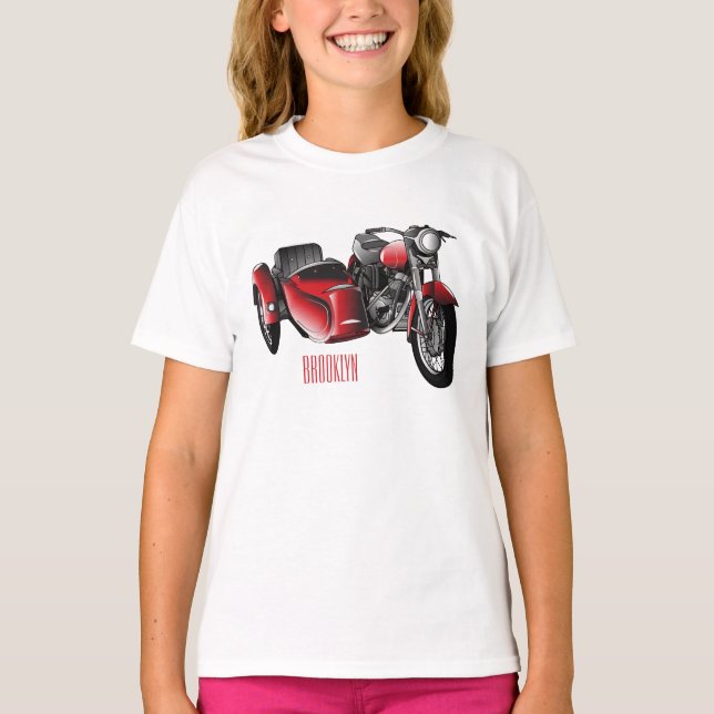 Sidecar motorcycle cartoon illustration  T-Shirt (Front)
