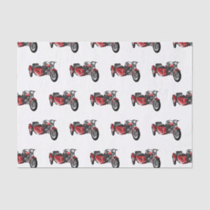 Sidecar motorcycle cartoon illustration  tissue paper