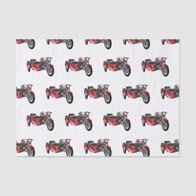 Sidecar motorcycle cartoon illustration  tissue paper (Front)