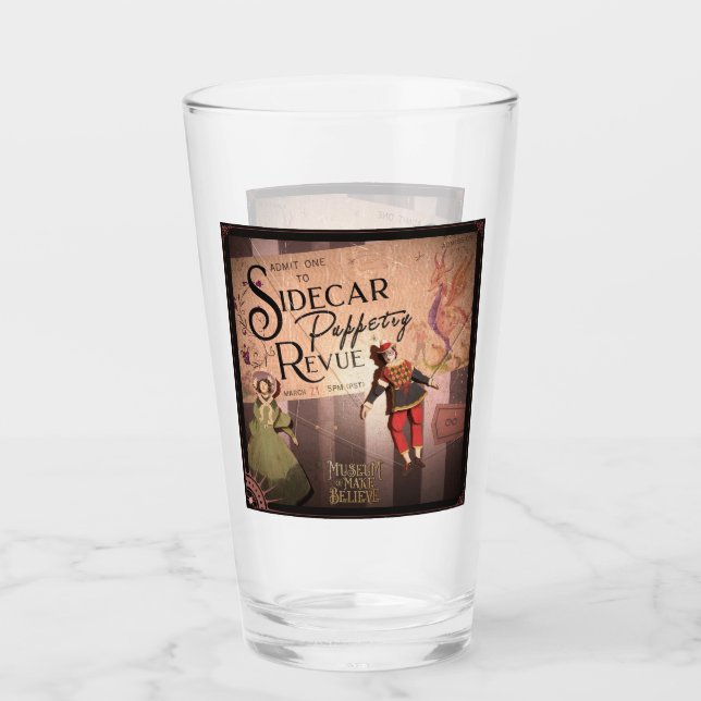 Sidecar Puppetry Revue 16 oz. Glass (Front)