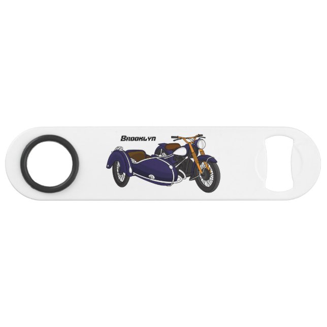 Sidecar purple motorcycle illustration (Front (Horizontal))