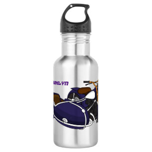 Sidecar purple motorcycle illustration 532 ml water bottle